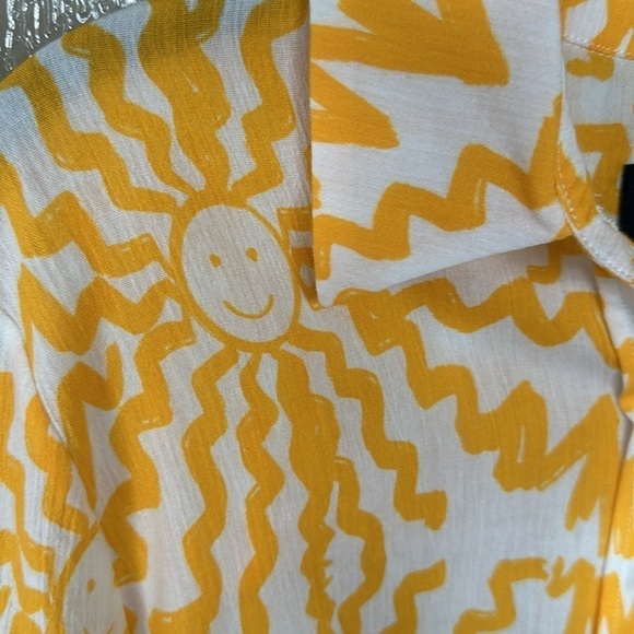 LE SUPERBE Sunstruck BF Shirt in Orange-White size 6 NEW $275 - Picture 8 of 10